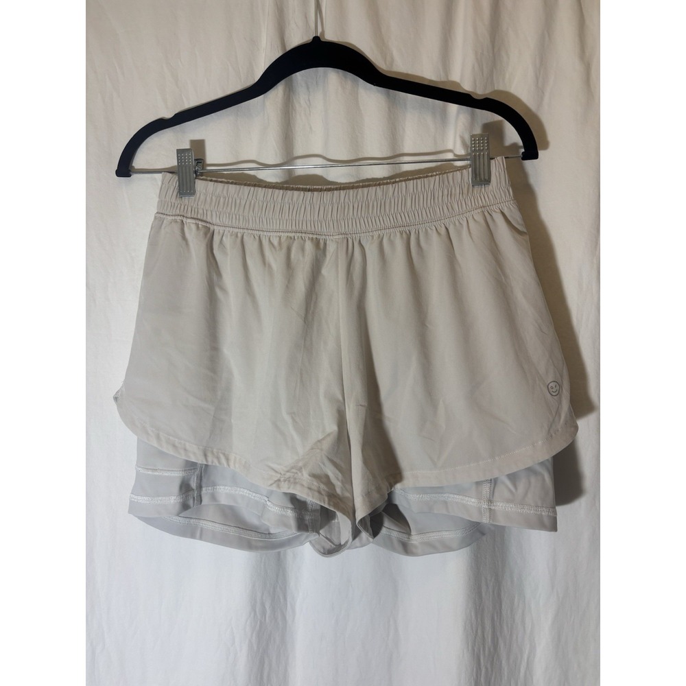 Gilly Hicks‎ Women Running Active Shorts With Built In Liner Mesh Gray Sz M W27